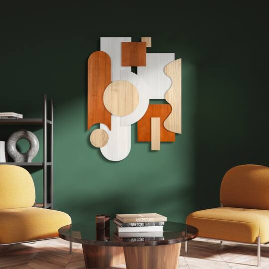 Empire Art Direct 40" x 30" Cinnamon Dreamscape II Hand Made Dimensional Solid Wood Wall Art
